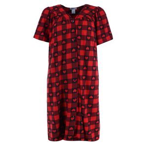 Elegant Emily Women's Hearts and Plaid Duster Gown